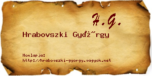 Hrabovszki György névjegykártya